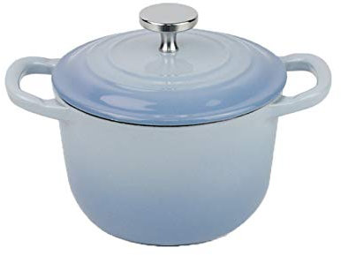 QINGGANGLING999 Casserole Dishes Casserole Dish Cast Iron Braising Pan, Round Classic Enamel Dutch Oven, Non Stick Enamel Coating Good Sealing 1.6L Casserole Pot (Color : Blue)