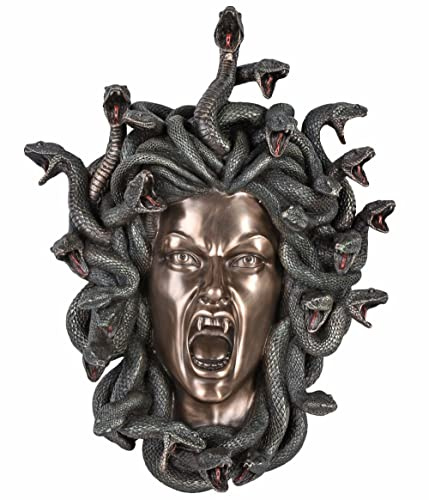 Medusa Kopf in Schlangenkrone Gorgone Büste Frauenkopf Wandfigur Veronese Vampir wu77091V4 Palazzo Exklusiv