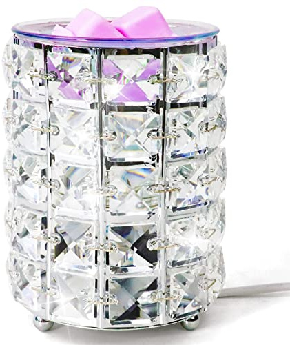 SCENTORINI Crystal Electric Wax Warmer for Wax Melts, Wax Melt Burner | Crystal Electric Wax Warmer with Glass Wax Tray for Wax Melts, Wax Cubes and Home Fragrance Decor