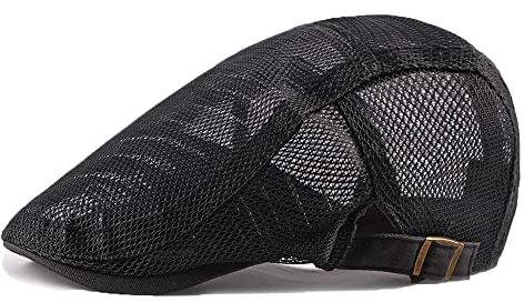 YAMEE Schiebermütze Herren Barett Sommer atmungsaktive Mesh,Sonnenhut Damen Sommer Hut Kappe,Flatcap Barette Cap Größe 55cm-59cm