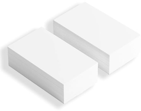 Blank Business Cards White – Pack of 125 Plain White Cards 85 x 55mm – Small Blank Cards for Flash Cards, Crafts, Notes & Place Cards, Made in UK