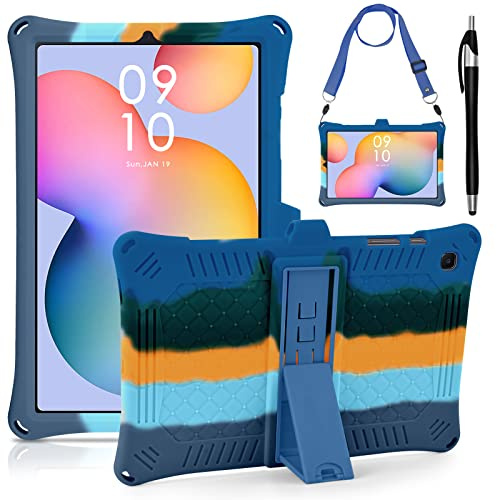 KATUMO Silicone Case for Samsung Galaxy Tab S6 Lite 10.4 inch | Soft Rubber Cover, for 2024 / 2022 / 2020 Model (SM-P620N / P625N / P610/P613/P615/P619), with Stylus Pen & Shoulder Strap