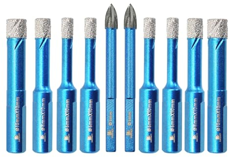 Punte Trapano Diamantate 6mm*2+6mm*4+8mm*2+10mm*2- BRSCHNITT foretto diamantato per Gres Porcellanato Piastrelle Ceramica granito Marmo