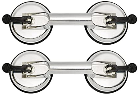 HARDY Aluminium-Saugnapf mit Griff 2-teiliges Set zum Tragen von Glasscheiben zum Reparieren feiner Dellen Langlebig Langlebig Bequeme Größe 2 x 115 mm