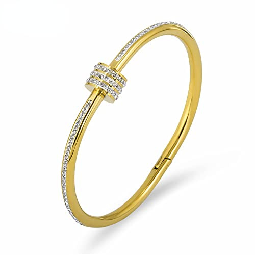 Bysonglezai Armbänder Damen Bracelets Frauen Armband Frauen Liebhaber Schraube Armreifen Für Frauen Modeschmuck Zirkoniabangles Charm Schmuck