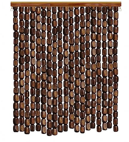 Hängende Perlenvorhänge,Natürliche Bambus Holzperlenvorhang,Heimdekoration Teiler Schnur Perlen Tür Vorhänge,Fliegenvorhang Panels,Handgefertigt,Für Terrasse Küche Balkon,W×H-70strands(70×110cm)
