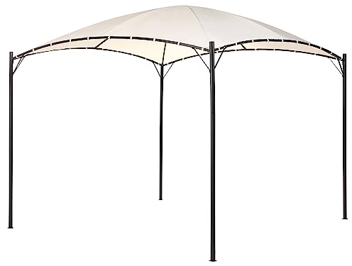 Tonnelle de Jardin avec Structure en Acier 305 x 305 cm et Toile Beige Vomero