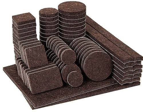 Albert Austin 182Pcs Felt Furniture Pads Easy to Install Anti Slip Self Adhesive Chair Pads Floor Protectors Scratch Free Leg Felt Pads with 7 Sizes Feet Protector for Chair Table Sofa Floor Tiles DIY