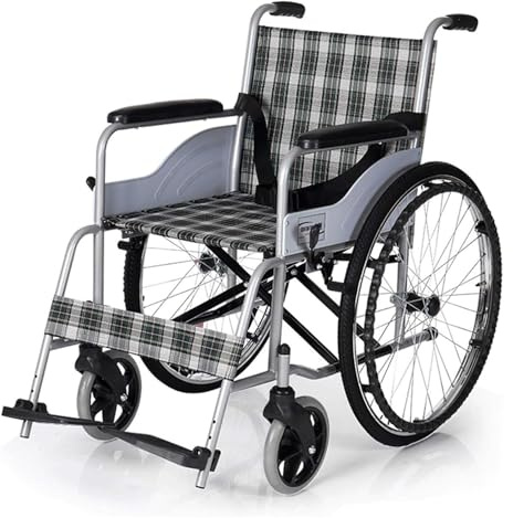 Faltbarer Rollstuhl Klapprollstuhl Ergonomisch Leicht Klappbegleiter Antrieb Komfort Rückenlehne Armlehne und Ruhegewicht Transporthilfe