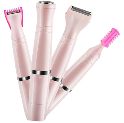 Gatuida 4-in-1 Elektrorasierer Damen Rasierer Achselhaartrimmer Pink Usb Ladung Körperhaarentferner Schmerzfrei Sanft Für Gesicht Und Intimbereich