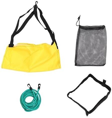 Supvox Schwimmwiderstandsgürtel Satz Schwimmtrainer Mit Fallschirm Und Elastischem Schlauch Für Kinder Und Erwachsene Widerstandstraining Mit Netz Aufbewahrungstasche 4 Meter Grün