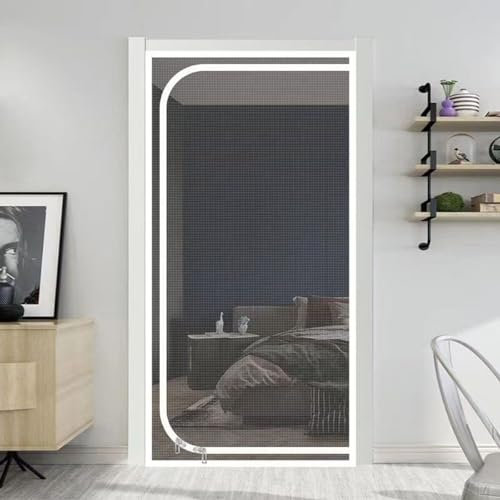 Verbesserte Haustiersichere Fliegengittertür 100 X 220 Cm Mit Reißverschluss, Verstärkte Katzengittertür, Keine Nageltrennwand, Katzenresistentes Netz, Verhindert, DASS Hunde Und Katzen Von Zu Hause (