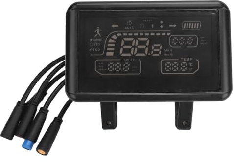 Fahrradcomputer, T4 Elektrofahrrad LCD Display mit 5 Wasserdichten Steckern, Fahrrad Tachometer, Fahrrad Kilometerzähler, Elektroroller Bedienfeld für 0,9 Zoll Elektrofahrradlenker