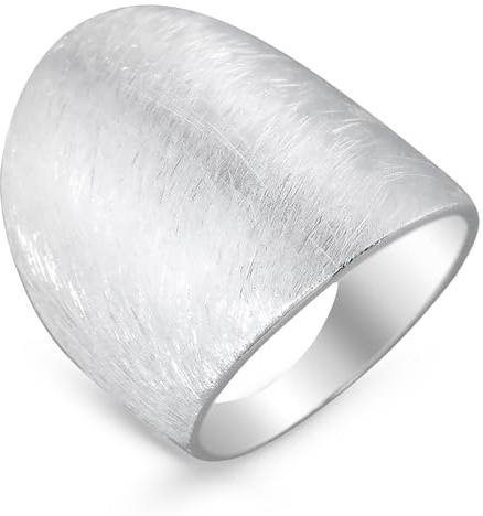 Cassini Damenring 925 Sterling Silber gebürstet - Nickelfrei & antiallergisch Breiter & Massiver Statement-Ring für Frauen Silberring Damen elegant für Alltag Business & Geschenk