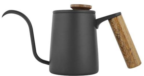 350 ml modische Filterkaffeekanne mit Edelstahlgriff und langem Schwanenhals-Ausguss (schwarz)