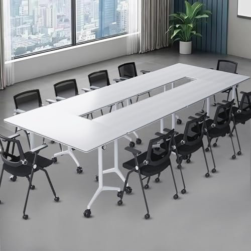 Klappbarer Konferenztisch für 4–8 Personen, 4er-Pack Moderne klappbare Konferenzraumtische mit Rollen, Besprechungstisch mit Klappplatte, mobiler Schulungstisch für Schulungsräume im Klassen