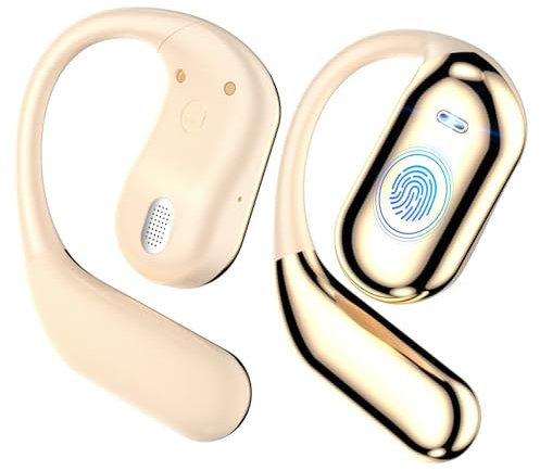 Ultra Open Ear Earbuds - Bone Conduction Headphones Wireless Bluetooth, Waterproof Deep Bass Earphones for Fitness and Running, Secure Fit for Small Ears, Sweat-Resistant for Workouts