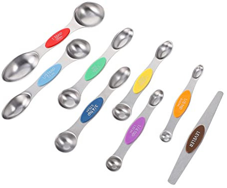 Cabilock Juego De 8 Cucharas Medidoras De Doble Cara Cuchara Medidora De Te Gramos Utensilios De Cocina