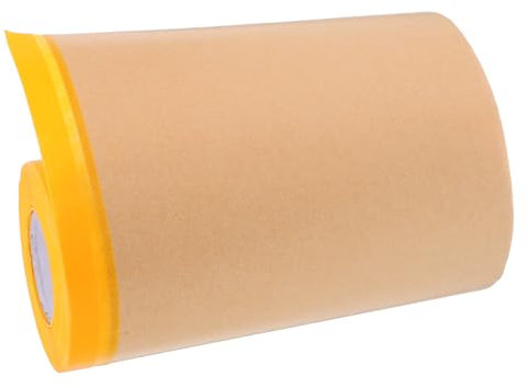 LAPYAPPE Carta Per Mascheratura in Kraft Rotolo Pre-nastrato Per Vernice Auto e Ristrutturazione Facile Applicazione e Protezione Affidabile