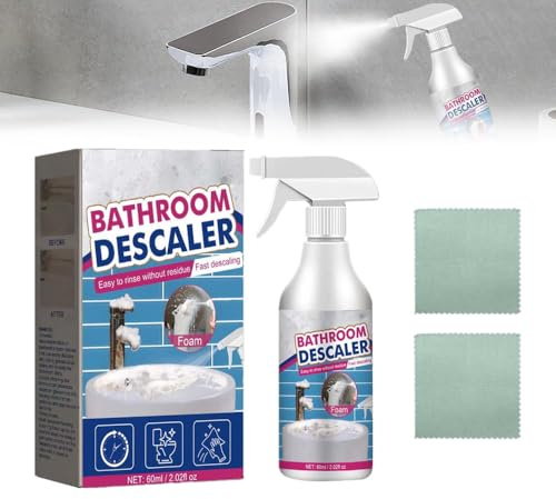 Fleckenentferner für hartnäckige Flecken, 2025 Neu Multifunktional Duschkabinenreiniger, WC Reiniger Kalkentferner Dusche Stark, Badreiniger Extra Stark für Glas Kanalisation Toiletten (1, 1pc)