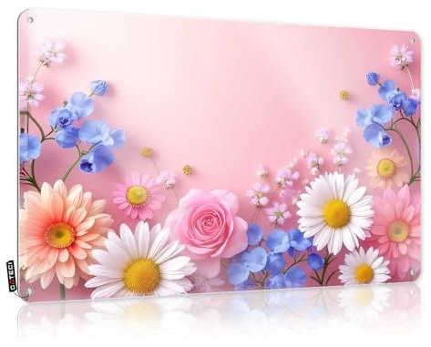 Sign For Bedroom Door Floral Fantasy: A Colorful Garden Of Flowers Tin Sign Tin Wall Decor Cheers Tin Sign(30X40CM)