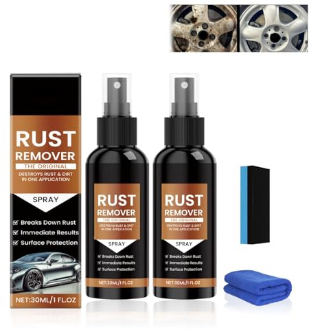 30ML Nexa Rostlöser-Spray, Rostlöser für Metall, 2 Stück Car Scratch Remover, Eisenfleckenreiniger, Korrosionsschutzmittel Metallschutzlack für Metall, Werkzeuge, Autos, Ketten Oberflächen