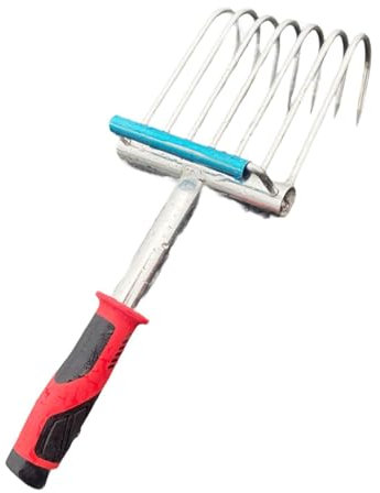 Fonowx Rastrello Portatile a Mano, Piccolo E Robusto, per Lavori in Giardino, Patio, Spiaggia