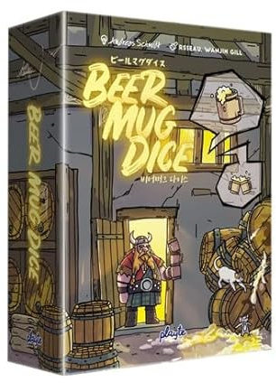 Beer Mug Dice Push-Your-Luck Party Game Set with Dice Cup, 9 Beer Dice, 48 Cards and Score Pads for Adults