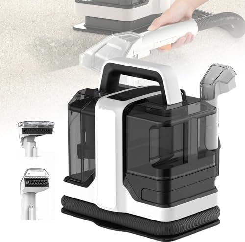 Portable Carpet Cleaner Machine, Include Dual Size Brushhead, 11Kpa Multi-Purpose and Upholstery Spot Cleaner, Handheld and Small Deep Carpet Cleaning Machine, for Couch/Rugs/Car Seats