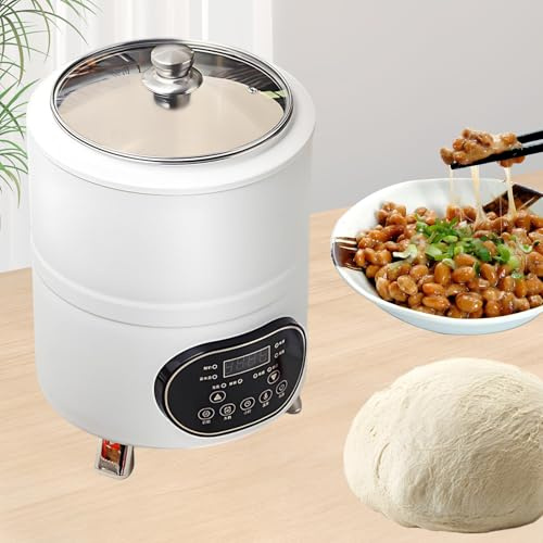 SHAHRYAR Yogurt Elettrico,Macchina for Yogurt Greco in Acciaio,Controllo della Temperatura E Display A LED,Coperchio Temperato A Vista,per Yogurt, Enzimi, Vino di Riso Dolce black-8L
