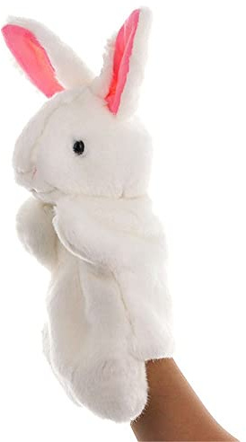 Cartoon-Plüschtier-Handpuppe, weiche Plüschtier-Handpuppe zum Erzählen von Geschichten (Hase)