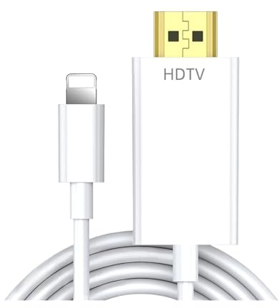 LOKLNEYK Adaptador AV Digital Lightning A HDMI: Sincronización De Vídeo Y Sonido HD 1080p, Compatible con iPhone/Dispositivos Apple/HDTV/monitores