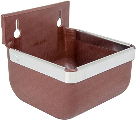 Futternapf Fressnapf Wandnapf für Kleintiere Nager Kaninchen 400 ml Kunststoff braun