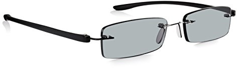 Read Optics occhiali da sole da lettura da uomo e da donna 2,5, modello essenziale per l'estate senza montatura, con protezione anti UV e anti abbagliamento, lenti colorate fumé
