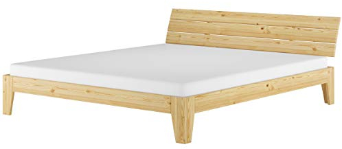 Erst-Holz®Doppelbett mit Durchgehender Matratze 180x200 Ehebett Massivholz Kieferbett 60.62-18 M