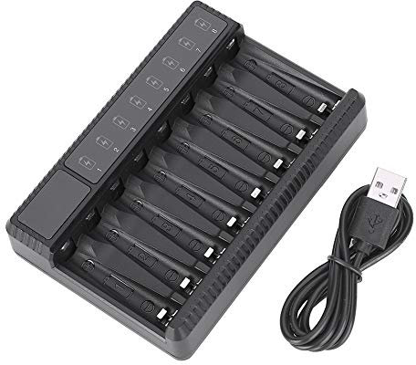 Chargeur de batterie de protection intelligente pour Ni-MH/NiCad AA/AAA, chargeur de batterie USB à huit emplacements pour écran intelligent de voyage portable pour le chargement Ni-MH Ni-Cd AA AAA