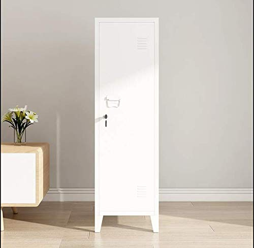 Panana Metal Lockers Cabinet Storage Cupboard Steel Lockable 3 shelf for home, workshop, office, etc. (White)