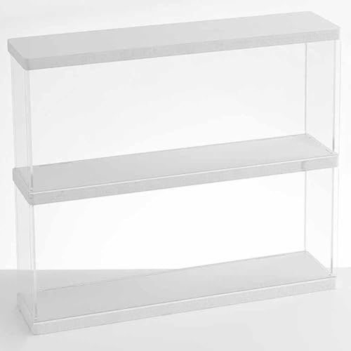 Joody Vitrine für Sammlung, 2 Ebenen, durchsichtig, Acrylvitrine, Miniatur-Autofigur, Plexiglasbox mit Tür, Aufbewahrungsregal, Parfüm, staubdicht (30 x 10 x 26,8 cm)