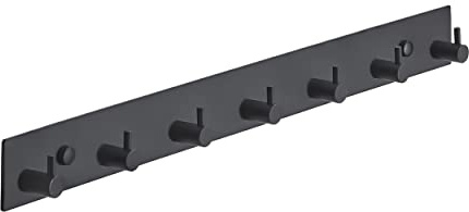 Brute Strength – Hakenleiste aus Edelstahl – 7 Haken · 46 cm | Edelstahl-Hakenleiste und Wandgarderobe für Bad, Flur und Garderobe; für Jacken, Hüte und Taschen, Montagematerial inklusive