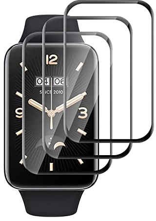 GIOPUEY [3 Unidades] Protector de Pantalla para Xiaomi Mi Band 7 Pro, [Cobertura Completa] HD Material Compuesto Láminas Protectora con Capa Oleófoba - Transparente