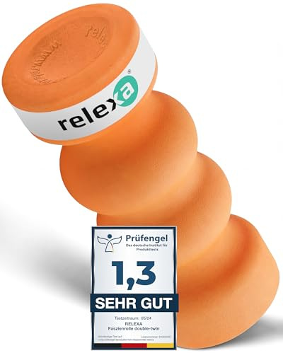 Relexa Faszienrolle Double-Twin | Ideal Zur Massage Bei Rückenschmerzen & Als Fitness-Training Ergänzung - Premium Material - 14cmx35cm - Orange