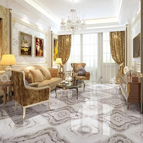 Moderne Simple Sol En Marbre Papier Peint 3D Carrelage Peinture Au Sol Salon Hôtel PVC Auto-Adhésif Étanche Autocollant De Luxe Décor, 430 * 300cm