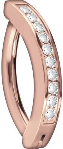 PIERCINGLINE Titan Bauchnabelclicker Bogen mit Kristallen Bauchnabelpiercing Bananabell Belly Piercing 4 stylischen Farben
