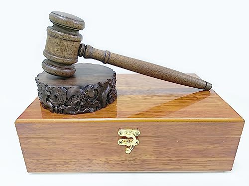 Einzigartiges Design Hammer und Block-Set – Geschenk für Richter, Anwalt oder Auktions-Enthusiasten – Massivholz-Design Geschenk-Set