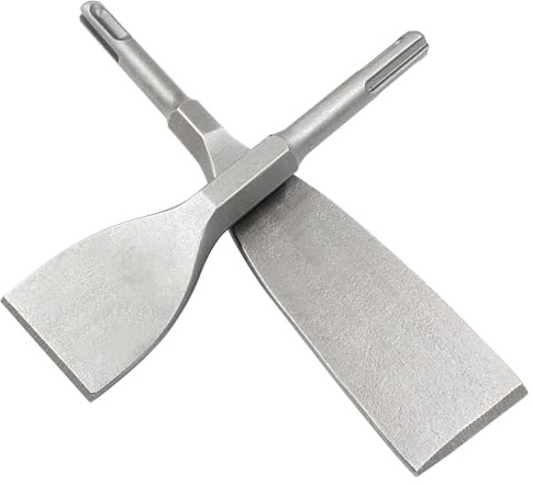 LDEXIN SDS Plus 1.57 Inch Wide Flat Tile Chisel & 1.57 Inch Flat Chisel, Scaling Chisel for Concrete Masonry Stone, 5.9 Inch (150mm) Long