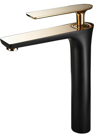 Robinet Salle De Bain Lavabo Mitigeur De Lavabo Pour Salle De Bain Robinet Pour Vasque à Poser Monocommande Mixte Chaud Et Froid Tout Cuivre,or Noir,haut