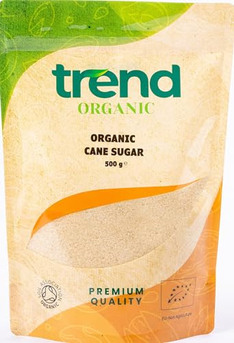 Trend Organic Cane Sugar 500g-Ideal for Sweetening Your Culinary Creations - Certified Organic Sweetness, Pure, Unrefined, and Sustainably Sourced - Vegan, Non-GMO, No Additives, No Preservatives
