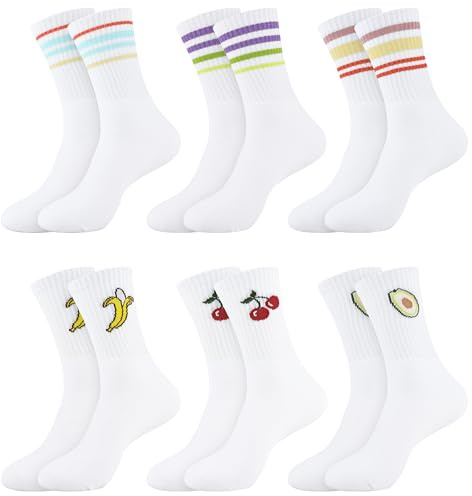 Belloxis 6 Paar Tennissocken Damen 39-42 Tennissocken Herren 43-46 Sportsocken Weiße