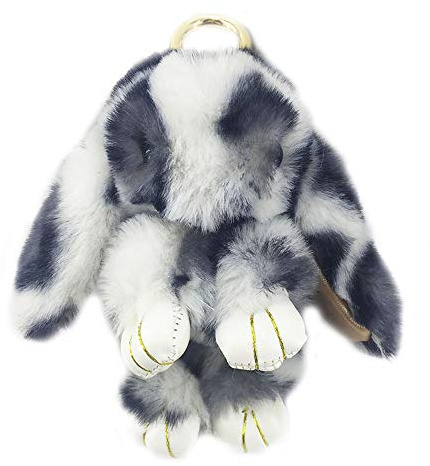 Xsclpomddy Plüsch Hase Schlüsselanhänger Plüsch-Häschen Pom Poms Taschenanhänger Handtasche Autoschlüssel Dekoration
