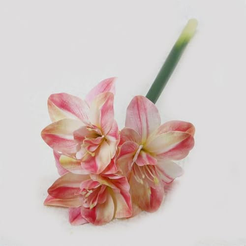 TVIVID Künstliche Amaryllis-Blumen, fühlen sich echt an, künstliche Blumen, Heimtisch, Hochzeit, Dekoration, Polyurethan, Hochzeitsdekoration